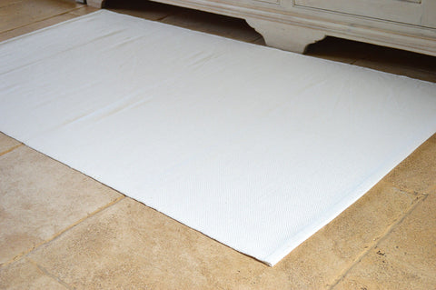Floor Rug, 100% Cotton Flat Weave Antique White 2 Sizes