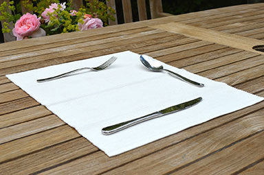 Placemats, Rib Style 33x41cm Antique White Pack of 2