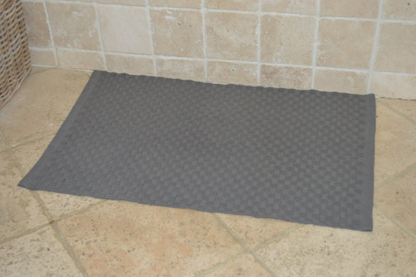 Floor Rug, 100% Cotton Wadebridge Basketweave Charcoal Grey 2 Sizes