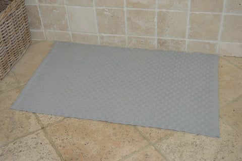 Floor Rug, 100% Cotton Wadebridge Basketweave Dove Grey 2 Sizes