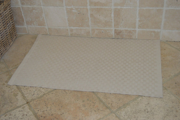 Floor Rug, 100% Cotton Wadebridge Basketweave Stone 2 Sizes