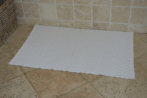 Floor Rug, 100% Cotton Wadebridge Basketweave White 2 Sizes