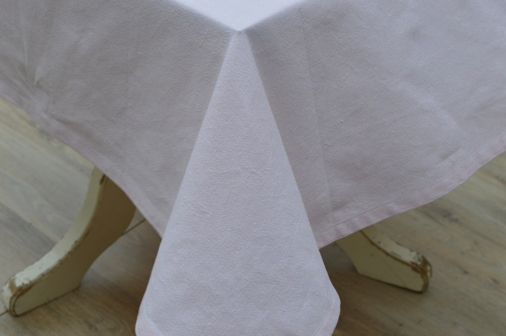 Tablecloth, 100% Cotton Oxford Chambray Blush Pink 12 Sizes Square Oblong Oval Round