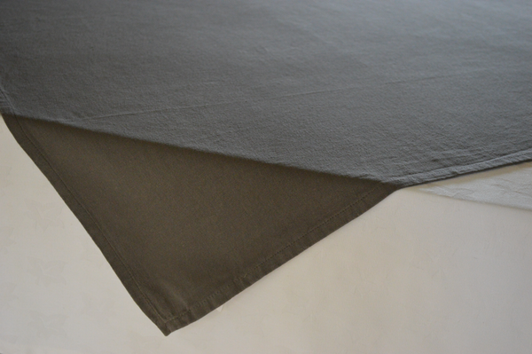 Topper Tablecloth, 100% Cotton Plain Dyed Charcoal Grey 90x90cm 36x36