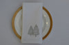 Christmas Napkins, White with Silver Embroidered Christmas Trees 41x41cm 16x16