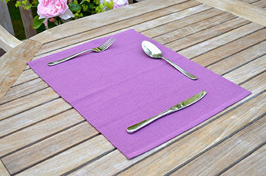 Placemats, Rib Style 33x45cm Damson Wine Pack of 2