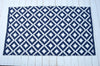 Floor Rug, 100% Cotton Diamond Weave in Indigo Blue/White 2 Sizes