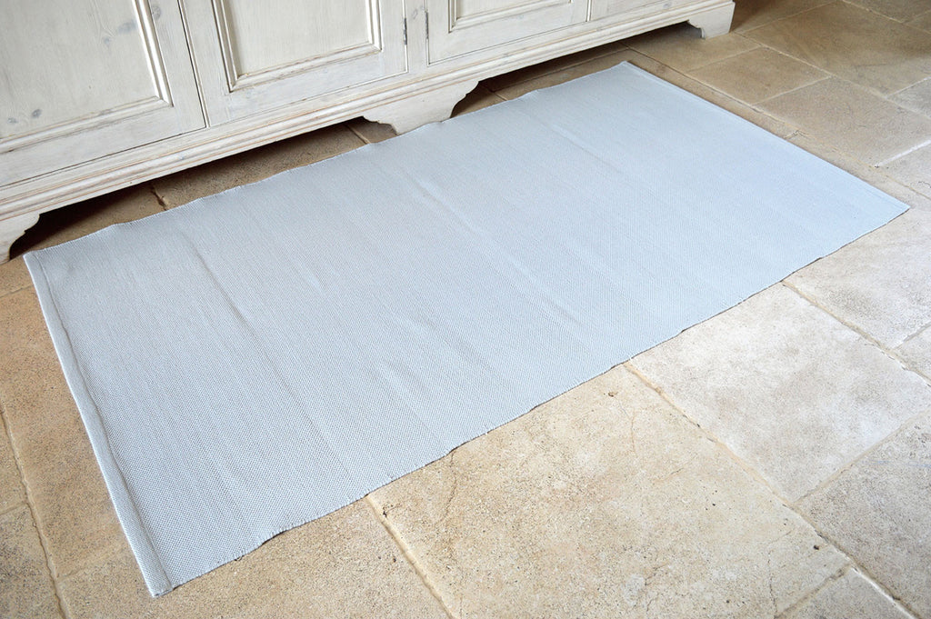 Floor Rug, 100% Cotton Flat Weave Dove Grey 2 Sizes
