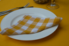 Topper Tablecloth, 100% Cotton Country Check Yellow Gold / White 90x90cm 36x36