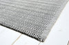 Floor Rug, 100% Cotton Herringbone Weave in Charcoal Grey / White 4 Sizes
