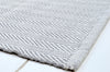 Floor Rug, 100% Cotton Herringbone Weave in Dove Grey / White 4 Sizes