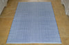Floor Rug, 100% Cotton Herringbone Weave in Indigo Navy / White 4 Sizes
