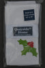Christmas Napkins, White with Embroidered Sprig of Holly  41x41cm 16x16