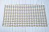 Floor Rug, 100% Cotton Houndstooth Weave in Pebble Natural / White 2 Sizes
