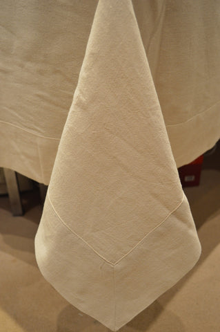 Tablecloth, Linen Cotton Oatmeal Beige 12 Sizes Square Oblong Oval Round