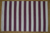 Floor Rug, 100% Cotton Lymington Stripe Flat Weave Damson Plum/White 4 Sizes