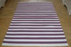 Floor Rug, 100% Cotton Lymington Stripe Flat Weave Damson Plum/White 4 Sizes