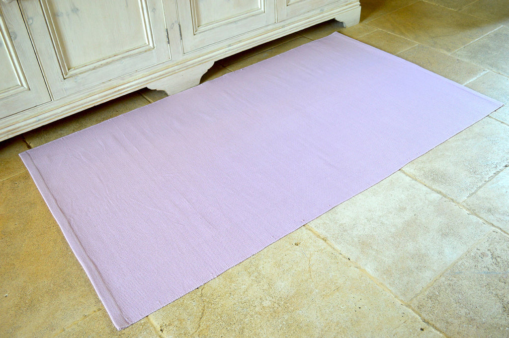 Floor Rug, 100% Cotton Flat Weave Orchid Pink 2 Sizes