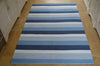 Floor Rug, 100% Cotton Pembroke Flat Weave in Blue / Indigo 3 Sizes Large