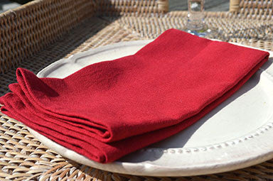 Napkins, Plain Dyed 41x41cm Christmas Red Pack of 4
