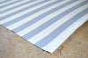 Floor Rug, 100% Cotton Salcombe Stripe Flat Weave Dove Grey/Vanilla Cream 2 Sizes
