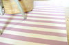 Floor Rug, 100% Cotton Salcombe Stripe Flat Weave Orchid Pink/White 2 Sizes