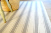 Floor Rug, 100% Cotton Solent Stripe Rib Weave in Dove Grey/White 2 Sizes