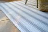 Floor Rug, 100% Cotton Solent Stripe Rib Weave in Dove Grey/White 2 Sizes