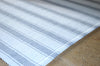 Floor Rug, 100% Cotton Solent Stripe Rib Weave in Dove Grey/White 2 Sizes