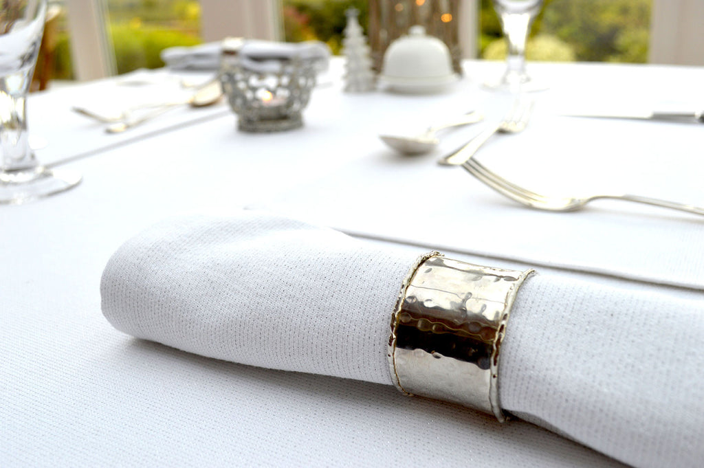 White and outlet silver tablecloth